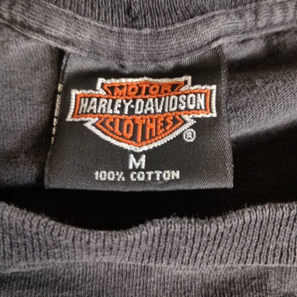 Vintage Harley Davidson Size M Single Stitch Pink Rose Charlotte NC T-Shirt - Picture 2 of 9